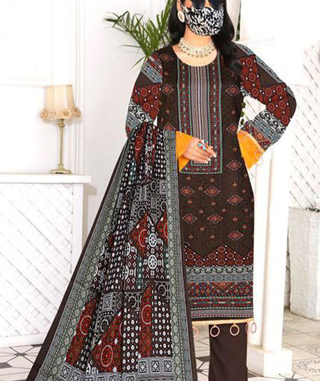 AA Aroma Print Lawn`23 D#2906 Chocolate