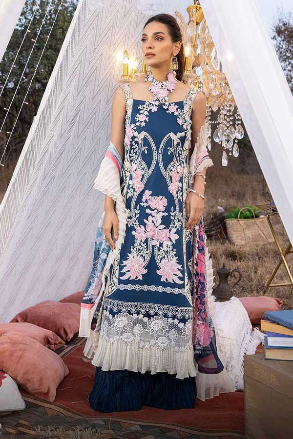 Asifa &amp; Nabeel Aleyna Lawn Summer'23 ASL#03 (Blue Bell)