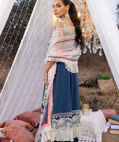 Asifa &amp; Nabeel Aleyna Lawn Summer'23 ASL#03 (Blue Bell)