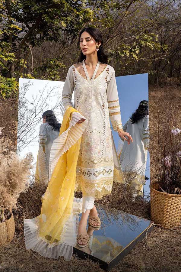 Asifa &amp; Nabeel Aleyna Lawn Summer'23 ASL#04 (Gris)