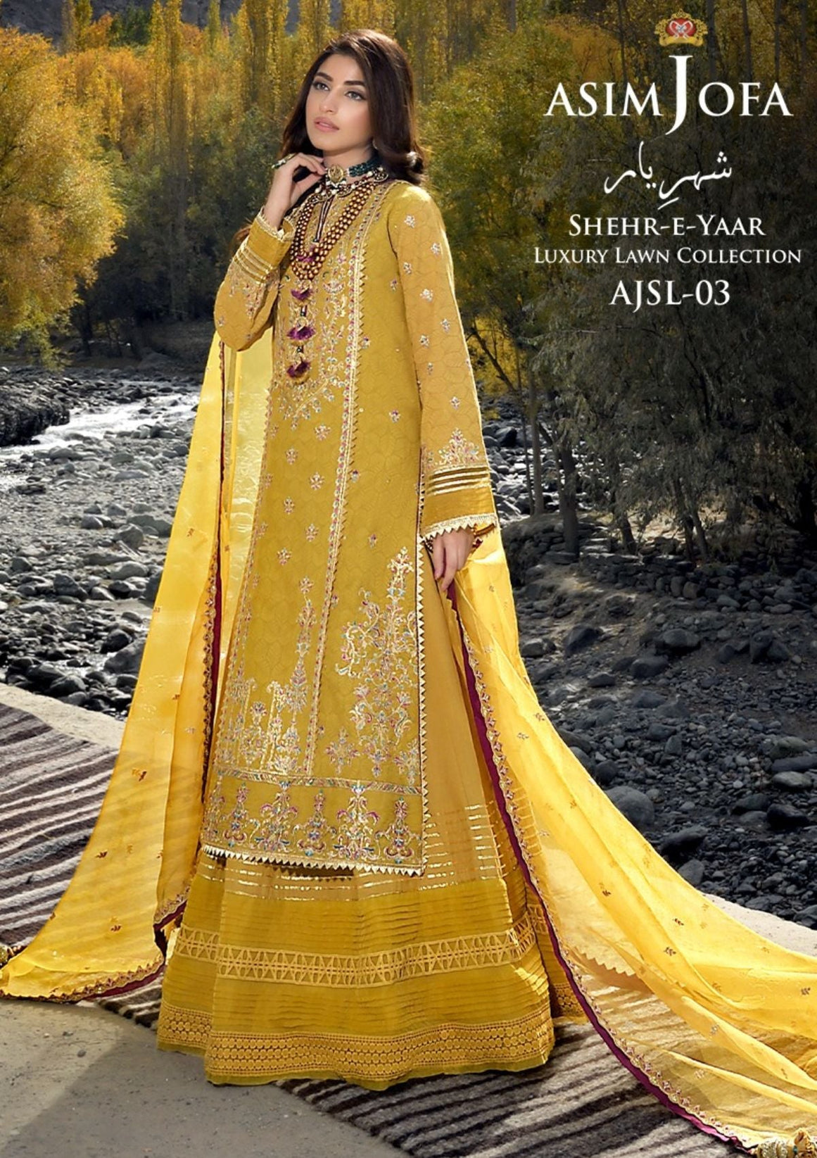 Asim Jofa Shehr-E-Yaar Luxury Lawn'22 AJSL#03