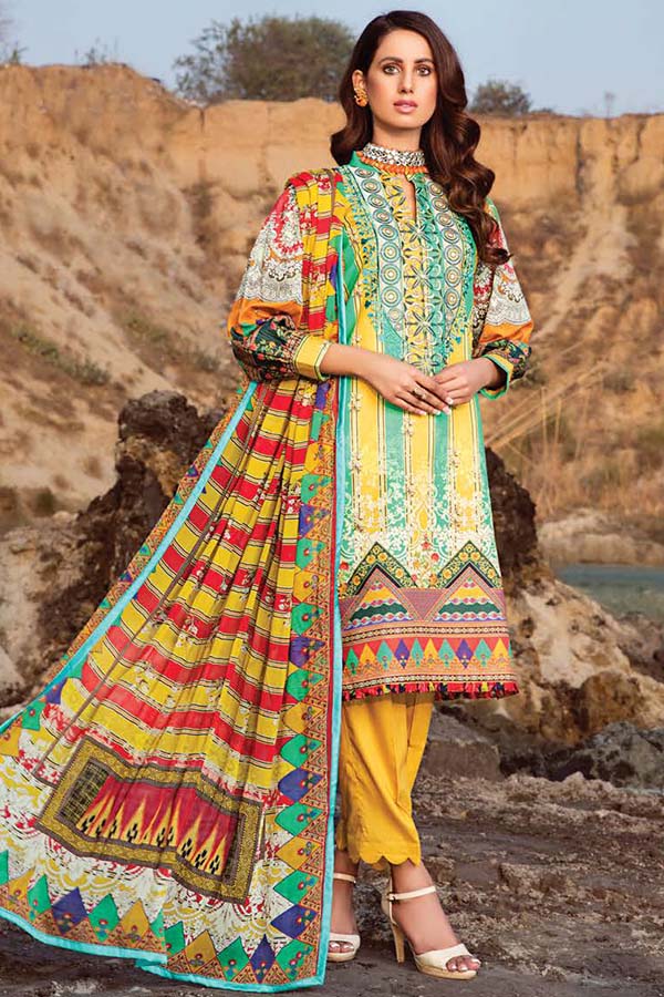 Ayra L/Lawn Chiffon Dupatta`21 D#3