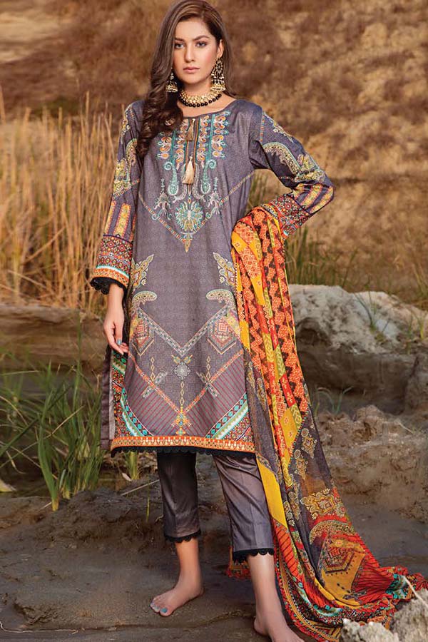 Ayra L/Lawn Chiffon Dupatta`21 D#5