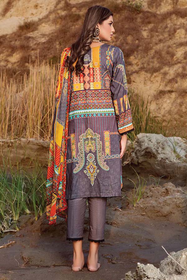 Ayra L/Lawn Chiffon Dupatta`21 D#5
