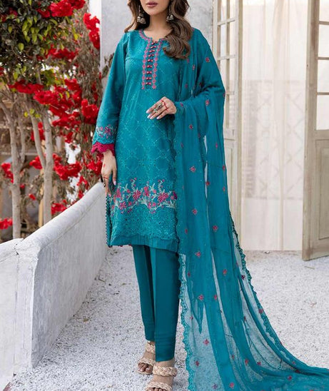 Aalaya Azure Premium Lawn`24 D#08