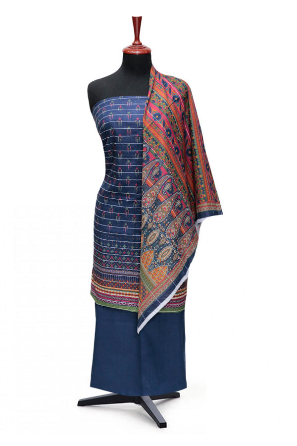 BA Print Khaddar'24 D#1 (NEVY BLUE)