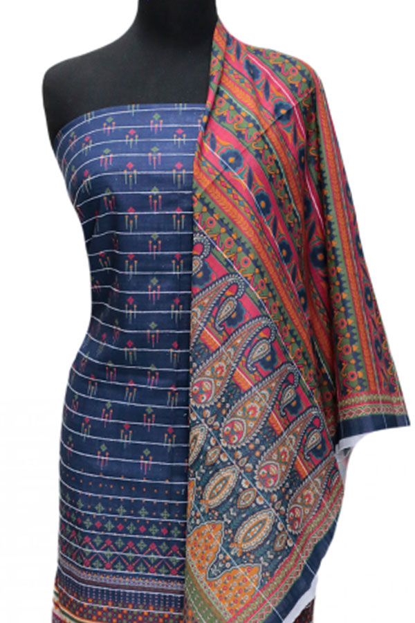 BA Print Khaddar'24 D#1 (NEVY BLUE)