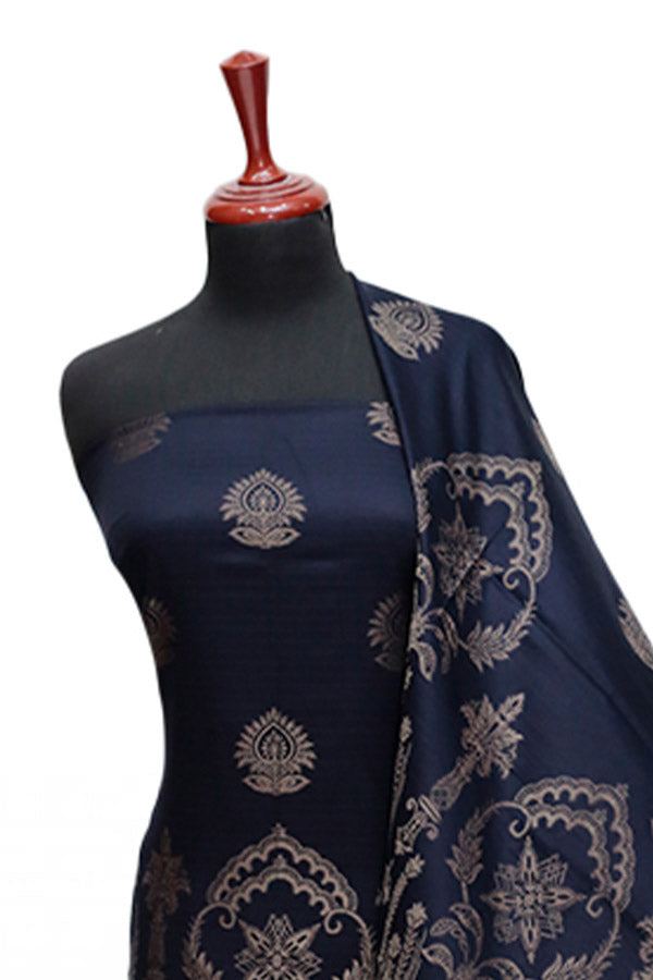 BA Viscose Jacqaurd`24 D#01 Nevy Blue