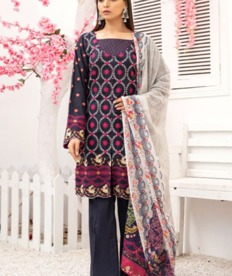 Banafsheh Premium Emb Lawn`21 D#03
