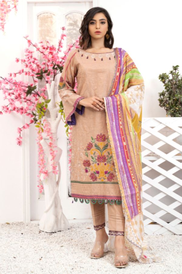 Banafsheh Premium Emb Lawn`21 D#06