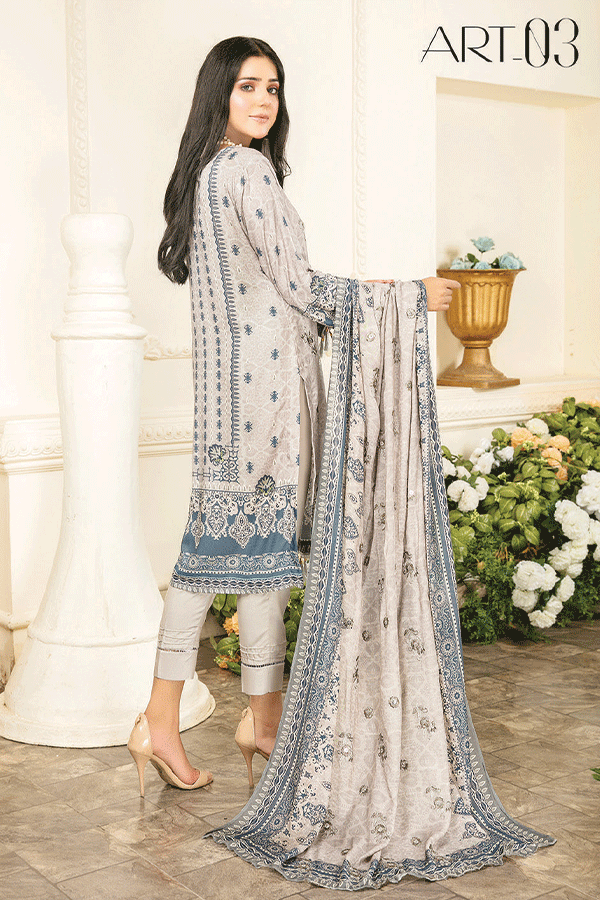 BR Feroza Emb Slub Linen`22 (Vol-1) D#03
