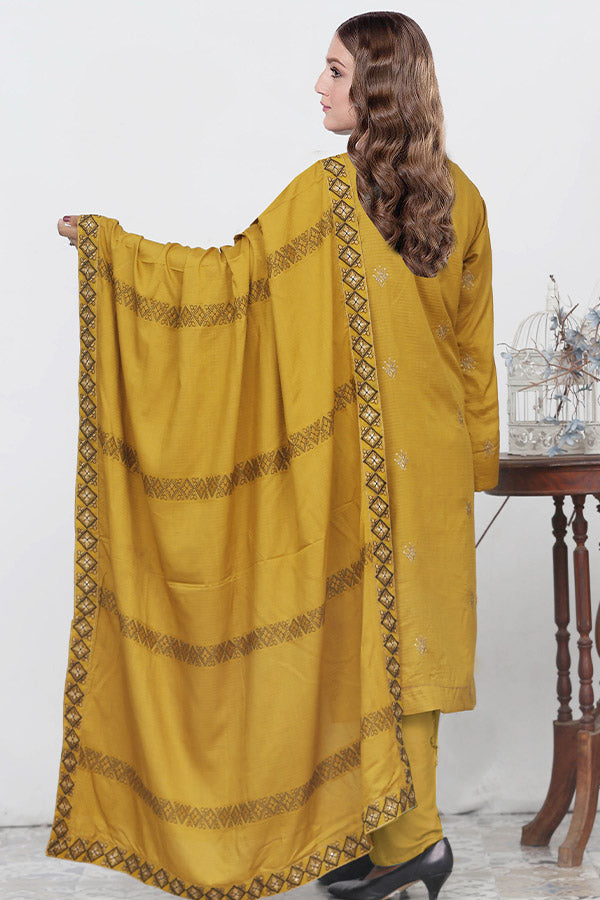 BR Chahat Emb Viscose`25 V#27 D#01 Mustard