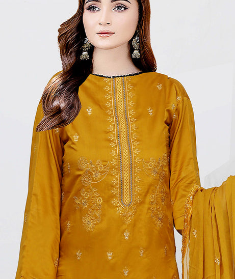 BR Nawal Emb Viscose`25 V#28 D#01 Mustard