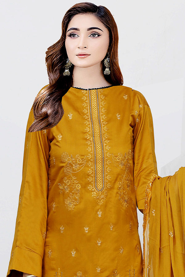 BR Nawal Emb Viscose`25 V#28 D#01 Mustard