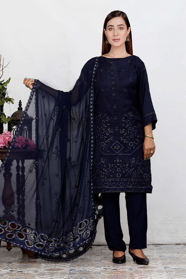 BR Nawal Emb Viscose`25 V#28 D#01 Nevy-Blue