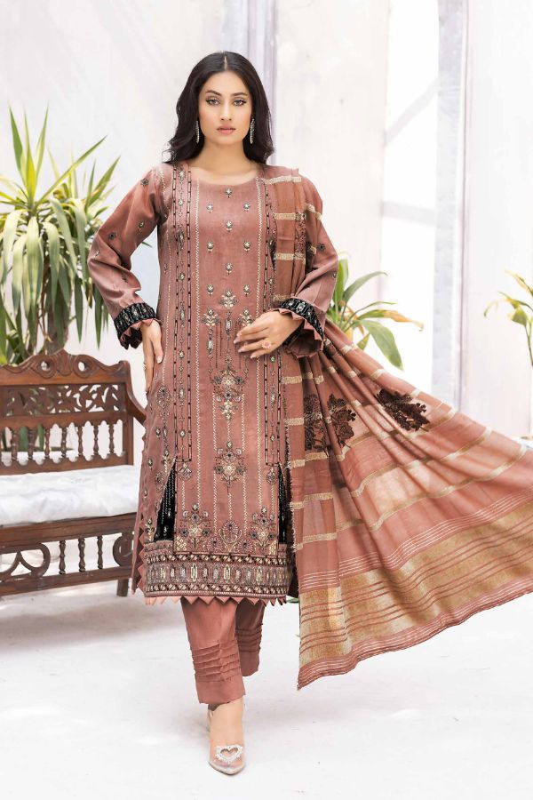 BR Pur Kashish Emb Peach`24 D#08