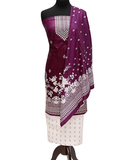 Bareeza Civic Voil Lawn`23 D#801 D Purple