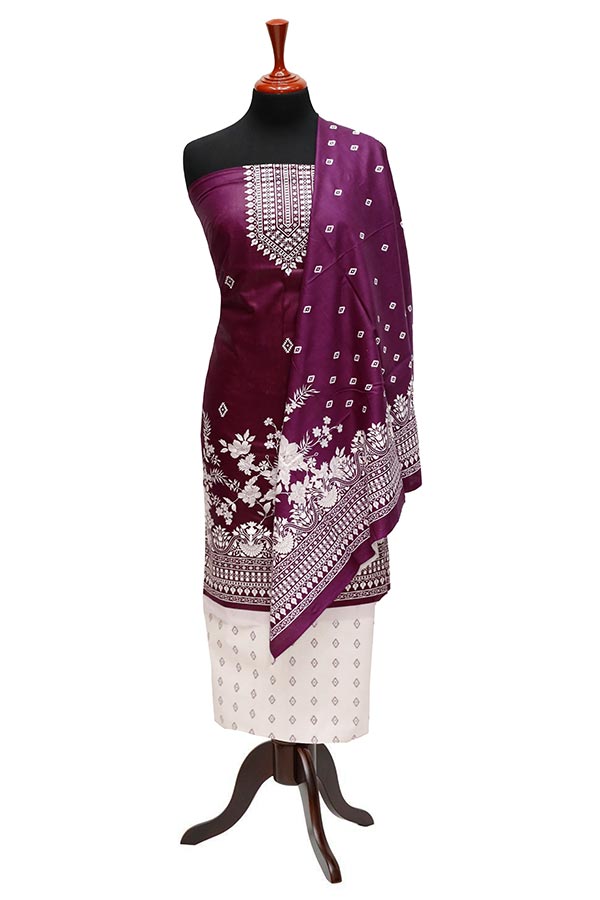 Bareeza Civic Voil Lawn`23 D#801 D Purple