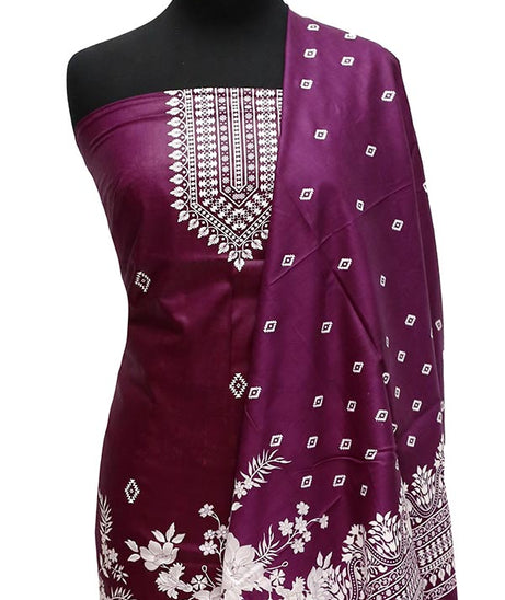 Bareeza Civic Voil Lawn`23 D#801 D Purple