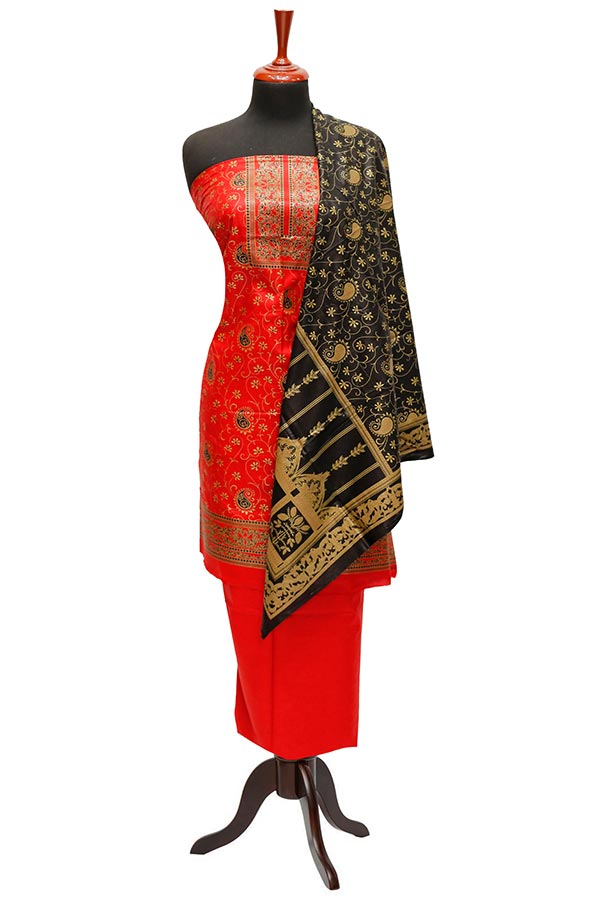 Bareeza Civic Voil Lawn`23 D#804 Red