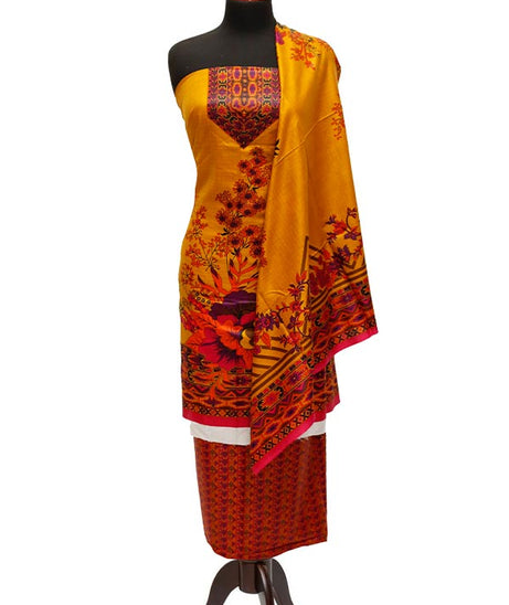 Bareeza Civic Voil Lawn`23 D#805 Mustard