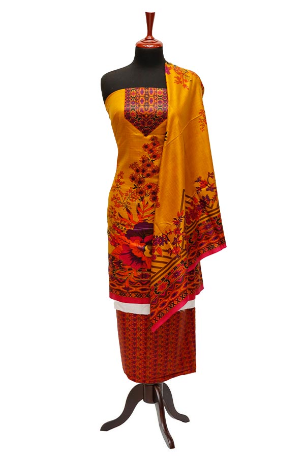 Bareeza Civic Voil Lawn`23 D#805 Mustard