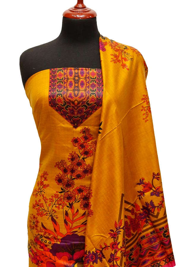 Bareeza Civic Voil Lawn`23 D#805 Mustard