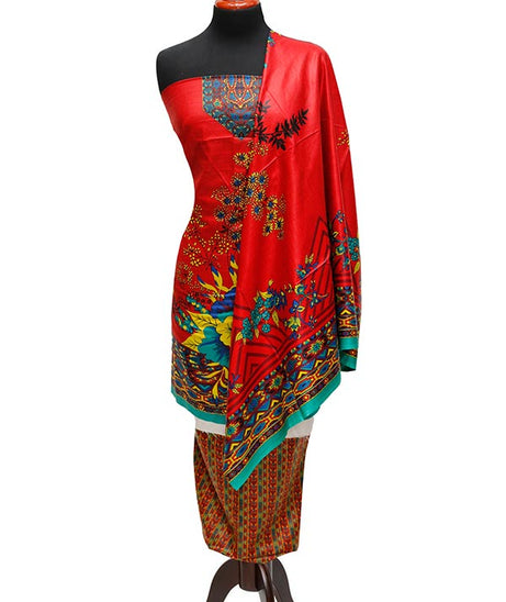 Bareeza Civic Voil Lawn`23 D#805 Red