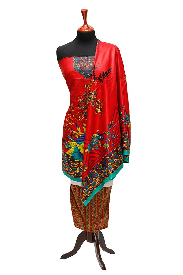 Bareeza Civic Voil Lawn`23 D#805 Red