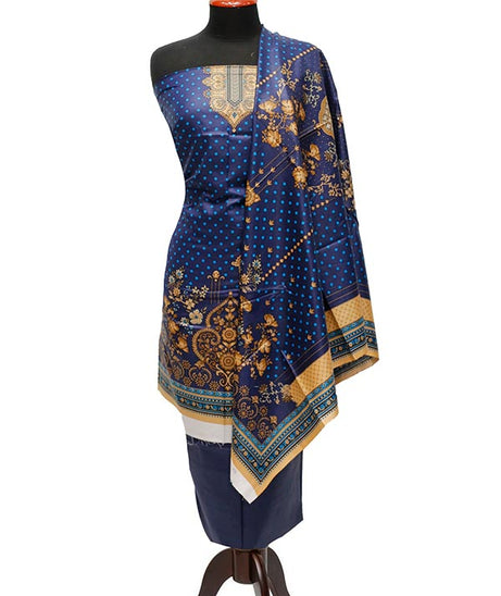 Bareeza Civic Voil Lawn`23 D#806 Nevy Blue