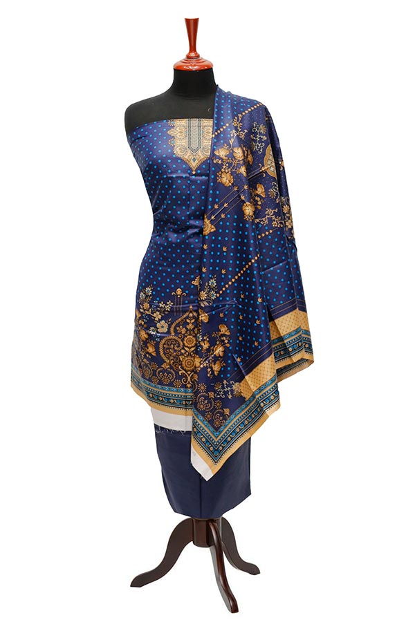 Bareeza Civic Voil Lawn`23 D#806 Nevy Blue