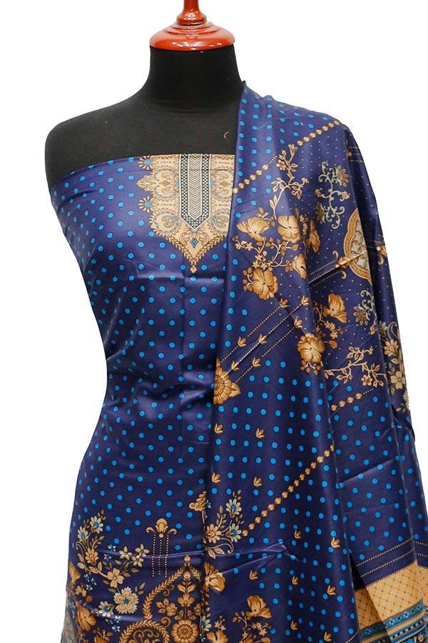 Bareeza Civic Voil Lawn`23 D#806 Nevy Blue