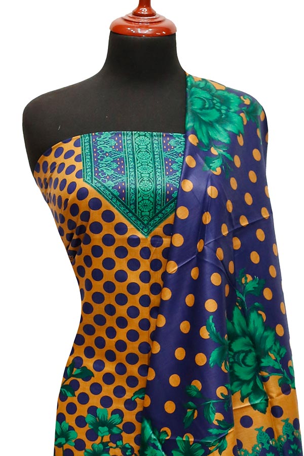 Bareeza Civic Voil Lawn`23 D#808 Blue