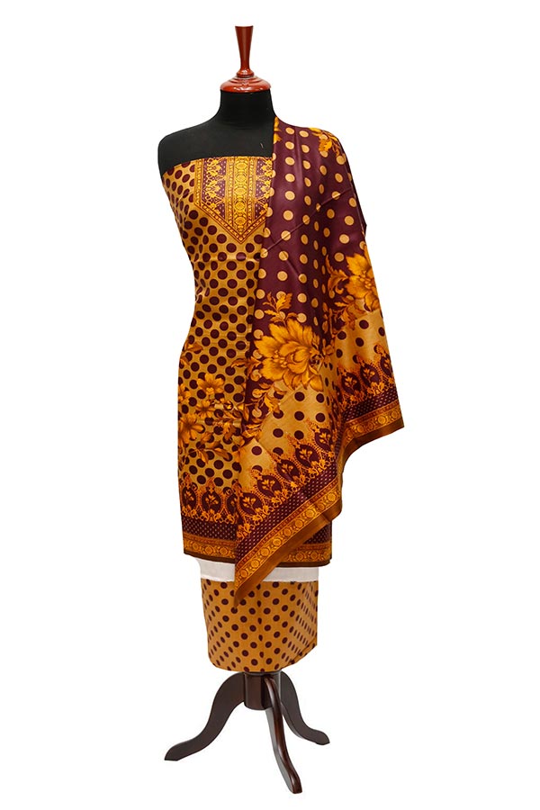 Bareeza Civic Voil Lawn`23 D#808 D Rust