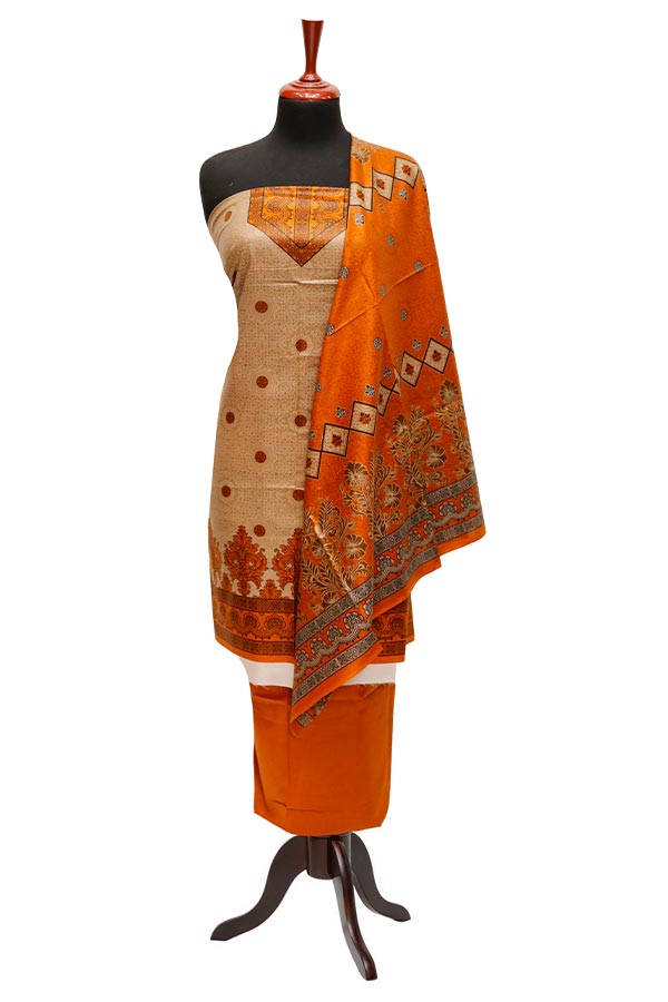 Bareeza Civic Voil Lawn`23 D#811 D Rust