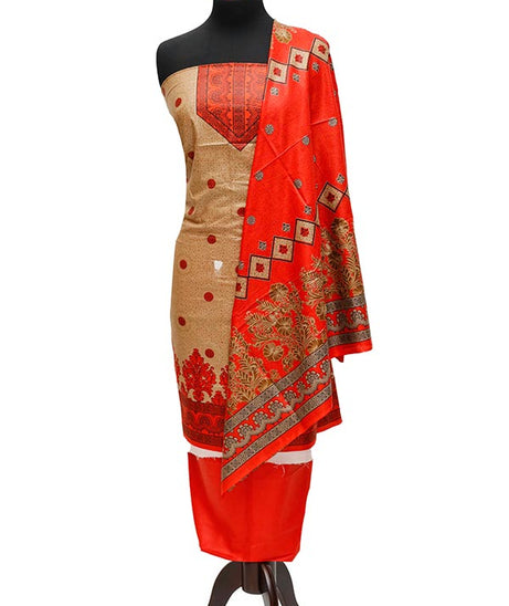 Bareeza Civic Voil Lawn`23 D#811 Red