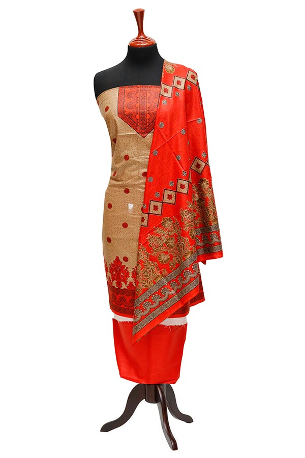 Bareeza Civic Voil Lawn`23 D#811 Red