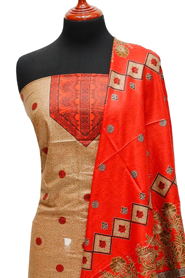 Bareeza Civic Voil Lawn`23 D#811 Red