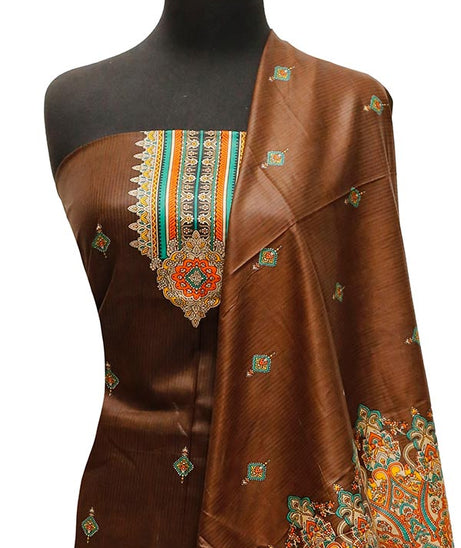 Bareeza Civic Voil Lawn`23 D#813 CH Brown