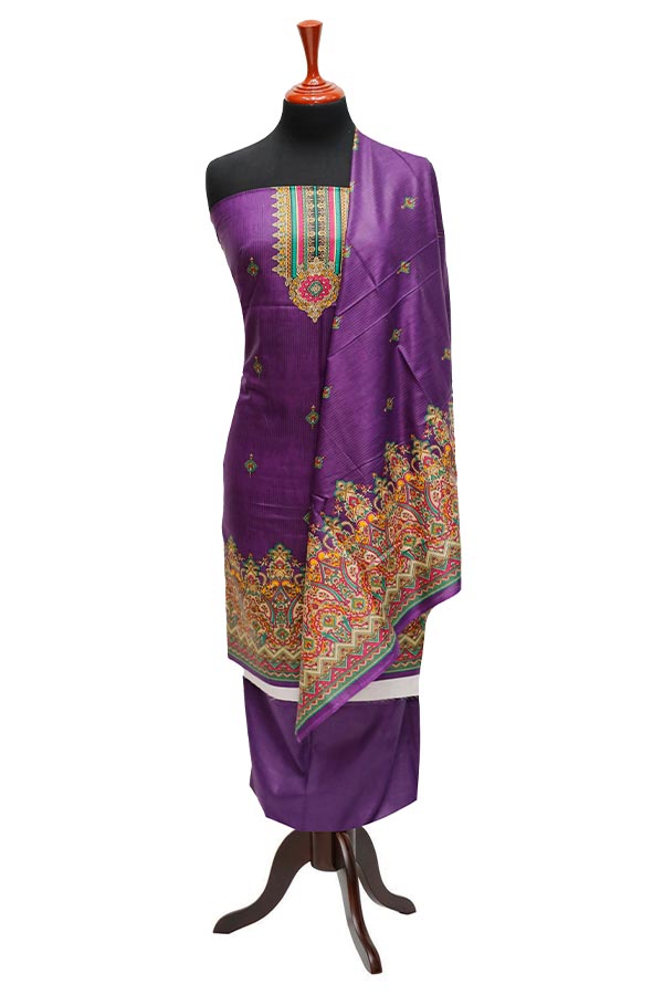 Bareeza Civic Voil Lawn`23 D#813 Purple