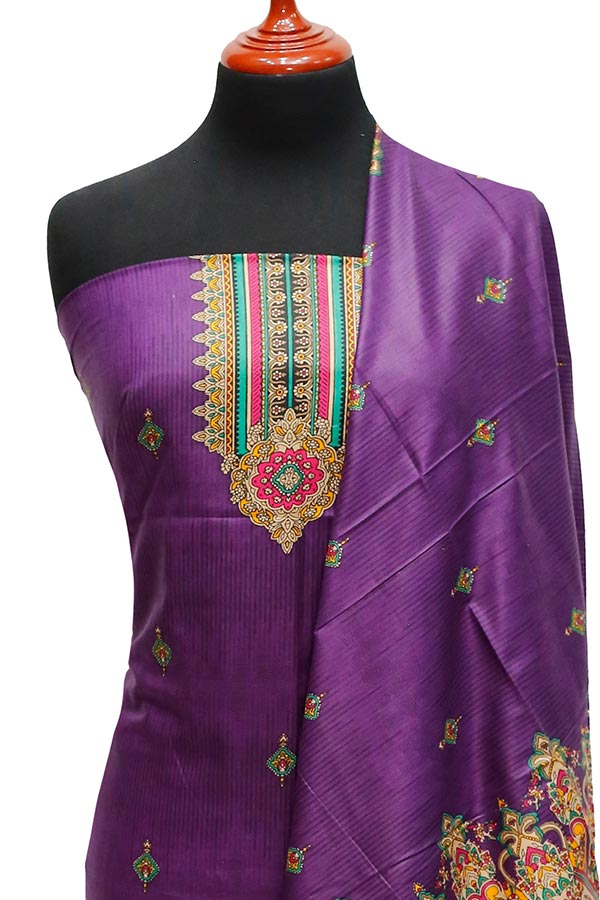 Bareeza Civic Voil Lawn`23 D#813 Purple