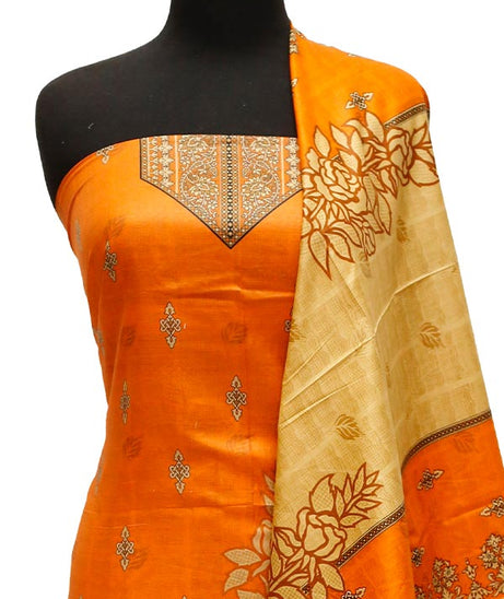 Bareeza Civic Voil Lawn`23 D#815 Orange