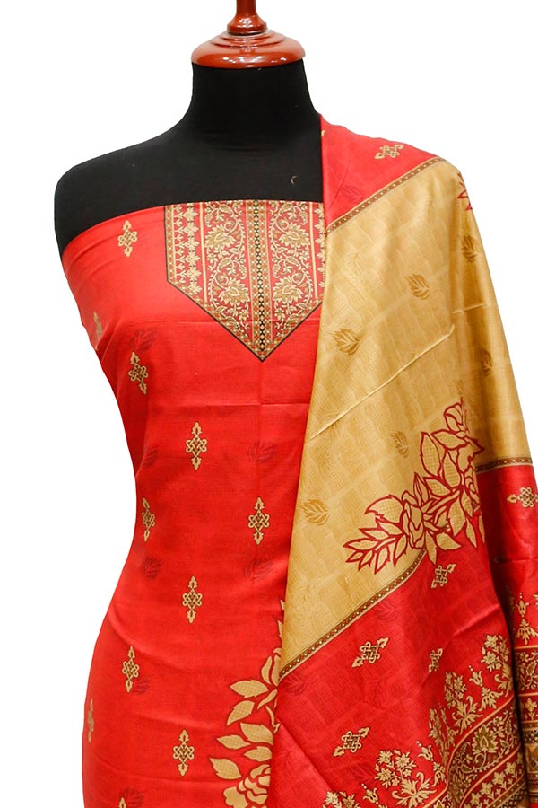 Bareeza Civic Voil Lawn`23 D#815 Red