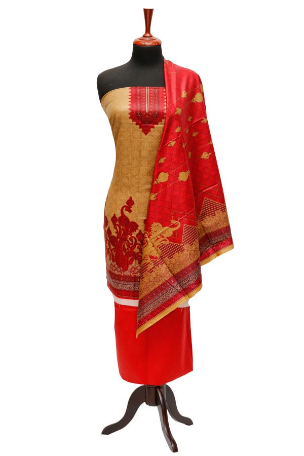 Bareeza Civic Voil Lawn`23 D#816 D Red