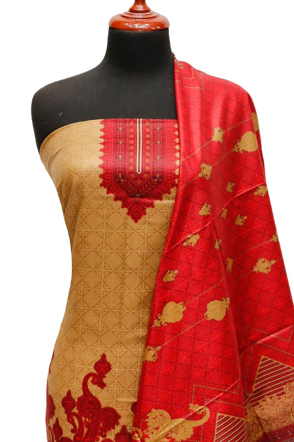 Bareeza Civic Voil Lawn`23 D#816 D Red