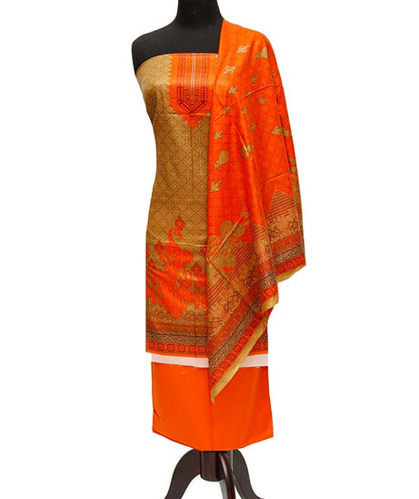 Bareeza Civic Voil Lawn`23 D#816 Orange