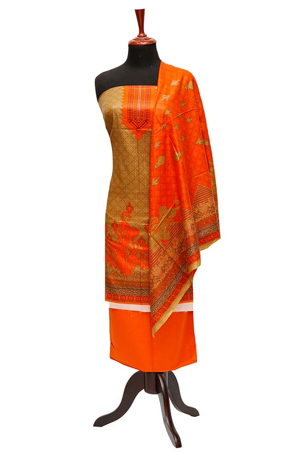 Bareeza Civic Voil Lawn`23 D#816 Orange