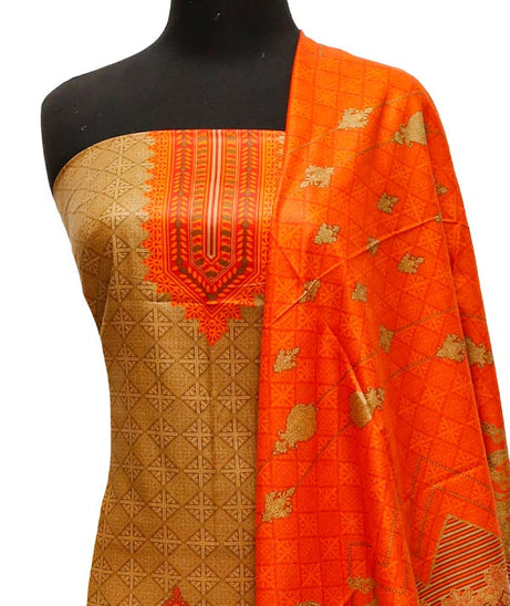 Bareeza Civic Voil Lawn`23 D#816 Orange