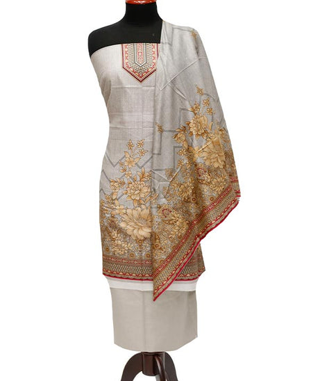 Bareeza Civic Voil Lawn`23 D#818 Grey