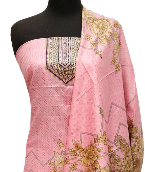 Bareeza Civic Voil Lawn`23 D#818 T Pink